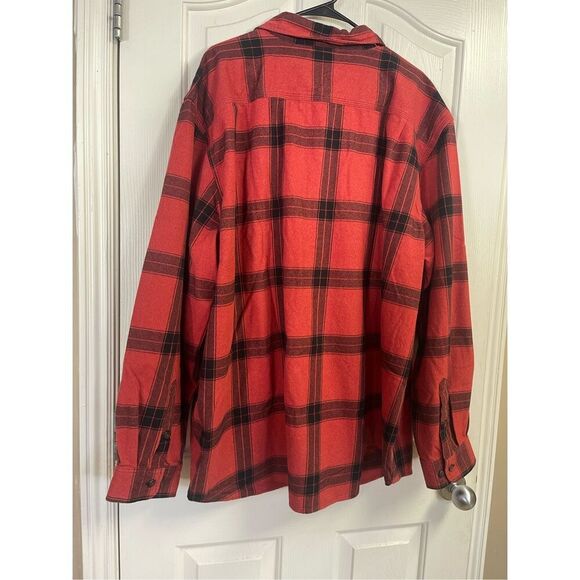 Carhartt Men's Red Black Plaid Loose Fit Flannel Button Down Shirt Size 2XL NWT - Picture 10 of 11